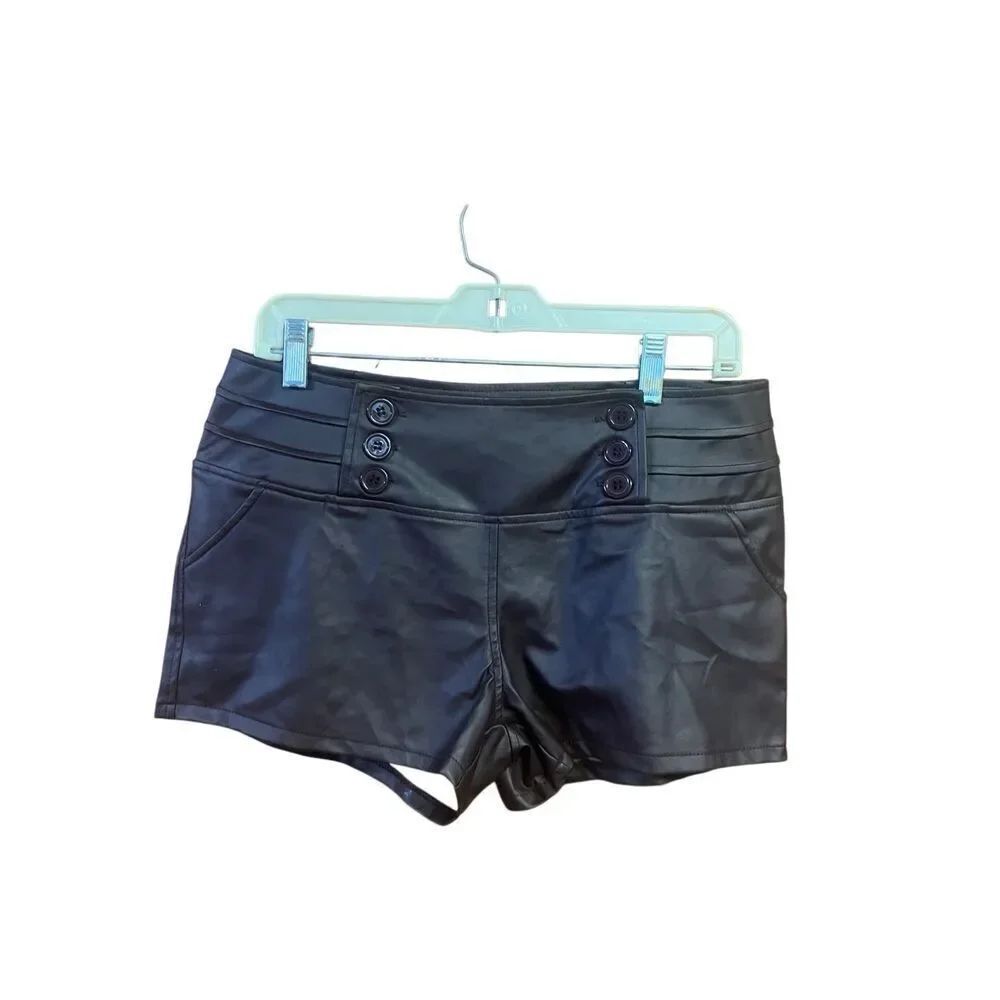 Women's Casual Faux Leather Shorts  Brown Sz L NWT